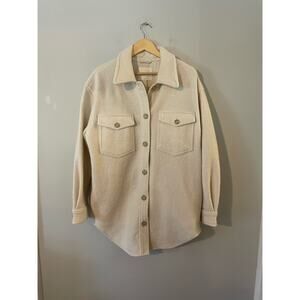 Aritzia Wilfred Free 100% Merino Wool The Ganna Shacket Shirt Jacket NWOT L